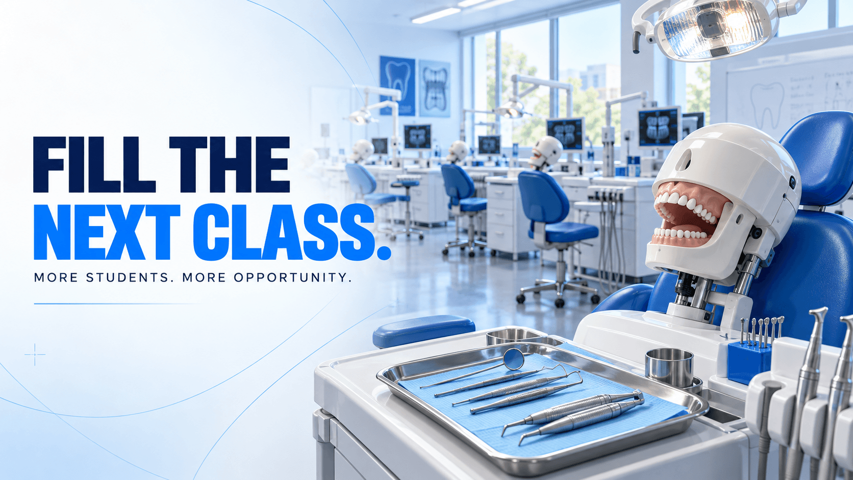 Illustrated dental training campaign artwork